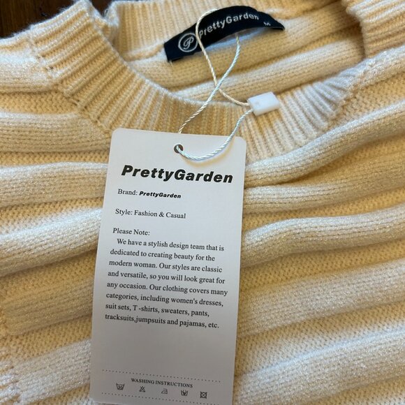 NWT PrettyGarden Side Button Sweater Cream Medium Long Sleeve Ribbed Knit - Picture 13 of 16